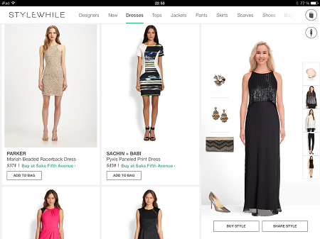 Stylewhile Virtual Fitting Room App in partnership with Saks Fifth Avenue