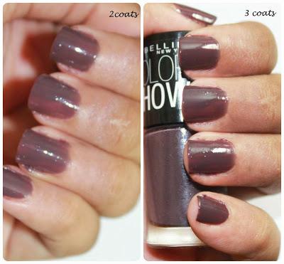 Maybelline Color Show Nail Paints: Nude Skin and Midnight Taupe: Review/NOTD