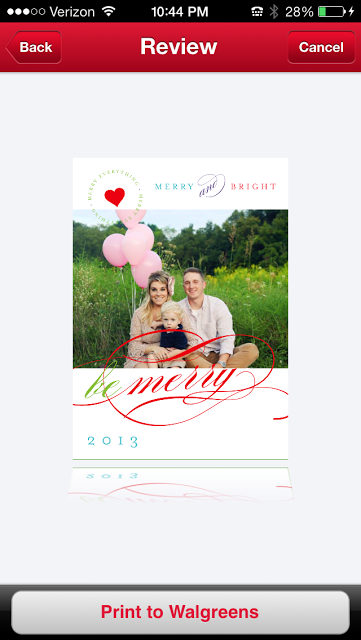 Holiday photo cards with the Walgreens mobile app