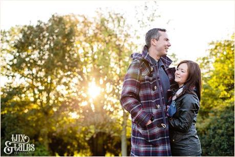 Cute autumn engagement shoot poses