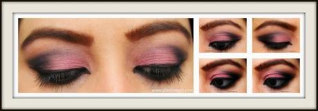 makeup for fall winter using pink and black eyeshadow