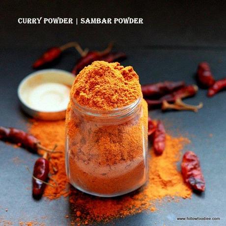 Home made Fresh Curry Powder  ( Sambar Powder )Recipe 