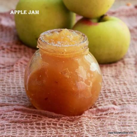 Apple jam made with only 3 ingredients . Easy and simple