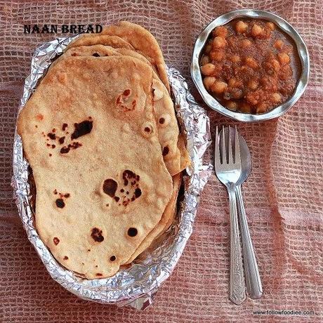 Wheat Naan with No Yeast method , Step by Step Pictorial . Easy and Simple Recipe