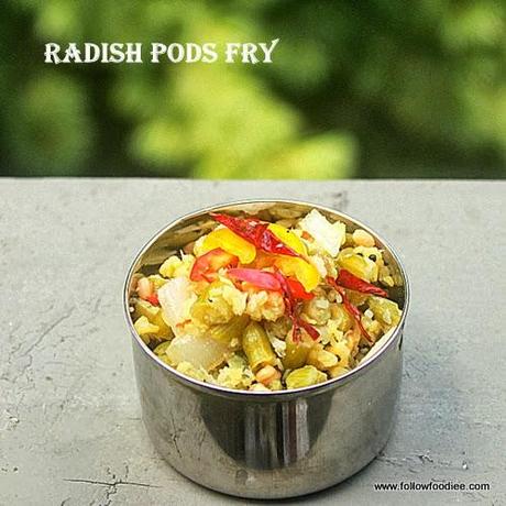 Radish Pods Stir Fry Reicpe with coconut