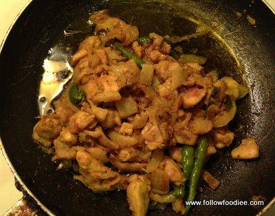 Green Chilli Chicken - Step by Step Pictorial