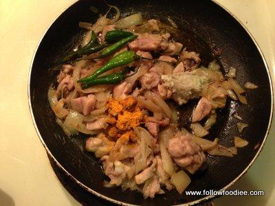 Green Chilli Chicken - Step by Step Pictorial