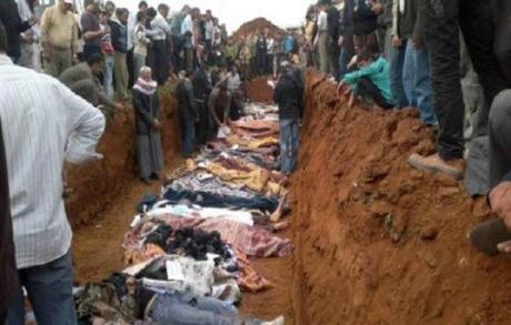 Mass grave of Christians in Sadad, Syria