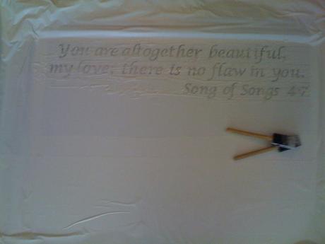 How to Etch Your Glass Bathroom Mirror Apply etching compound to mirror.