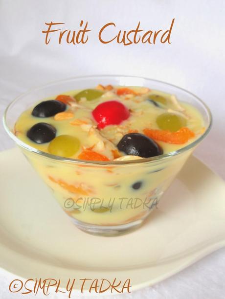 Fruit Custard| Fruit salad with Custard