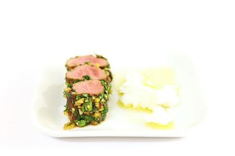 Lamb fillet with herbs, lemon & goat cheese #142