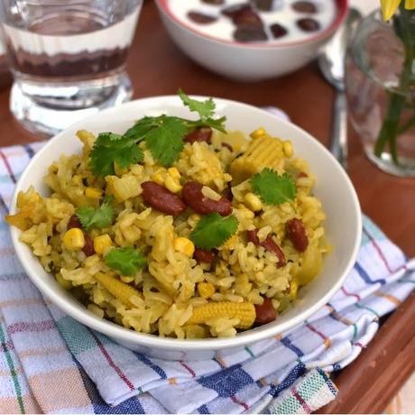 Corn & Rajma (Kidney beans) Pulao