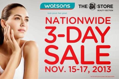 Watsons Nationwide 3-Day Sale: Nov 15-17