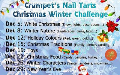 Crumpet's Nail Tarts Christmas Winter Challenge - White Christmas