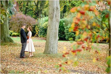 Yorkshire Autumnal wedding with leaves