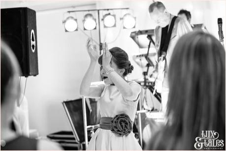 Bride clapping at York wedding