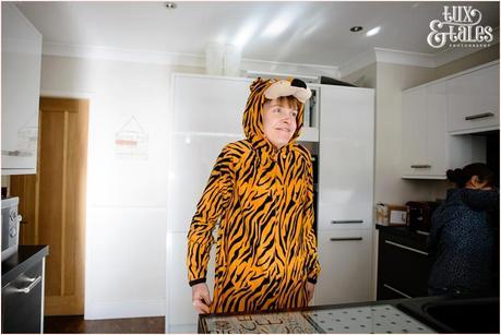 Bride in tiger onsie