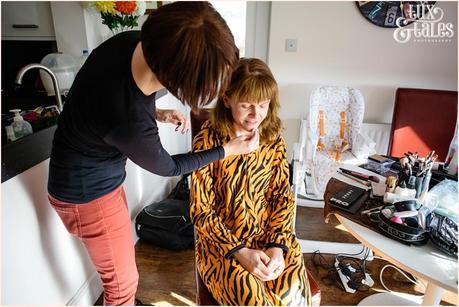 Bride in Tiger IOnsie with Vicky Farr Makeup Artist