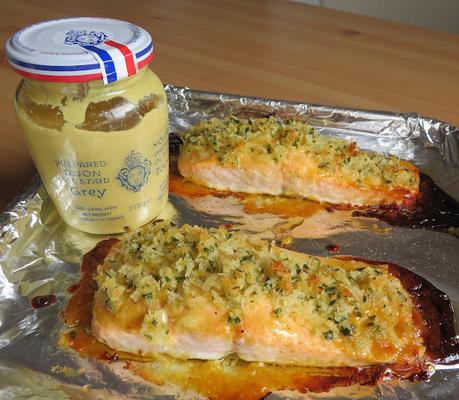 Crisp Coated Honey Mustard Baked Salmon Fillets