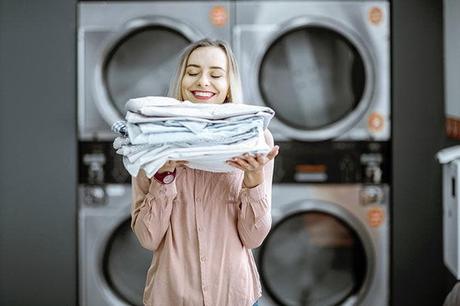 Clean clothes fresh out of the washing machine