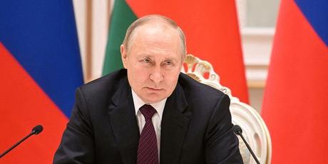 Russian President Vladimir Putin attends a news conference in Minsk, Belarus, on Dec. 19, 2022.