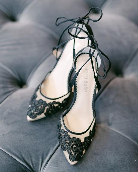 black and white wedding shoes elegant