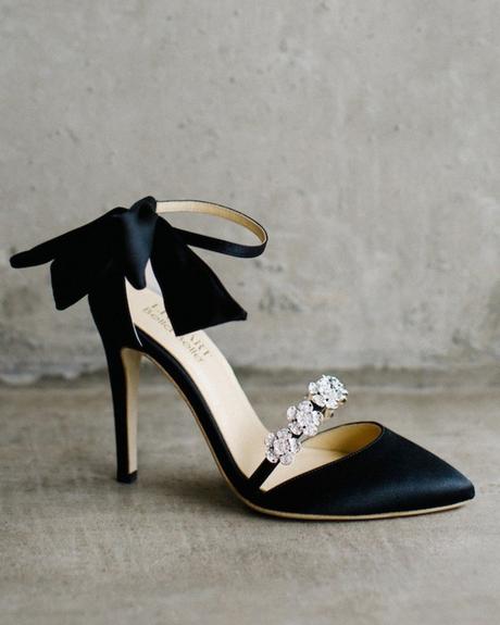 black and white wedding shoes rhinestones