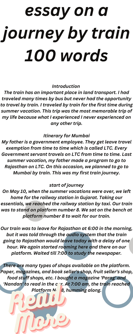 essay on a journey by train 100 words essay on a journey by train 100 words