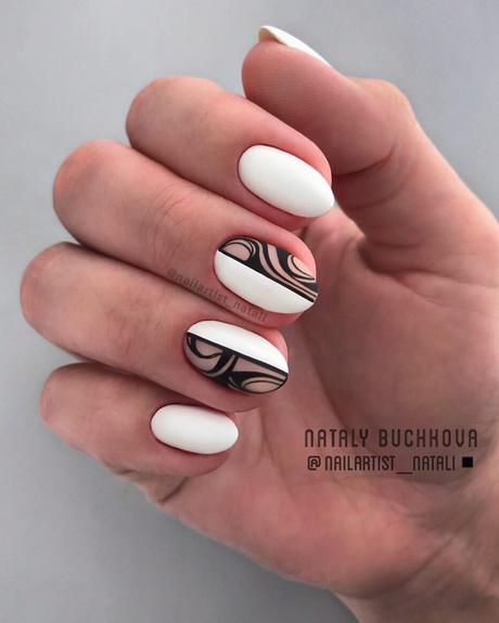 black and white wedding nails nail art