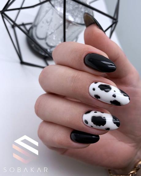 black and white wedding nails nail art