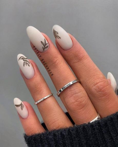 black and white wedding nails long
