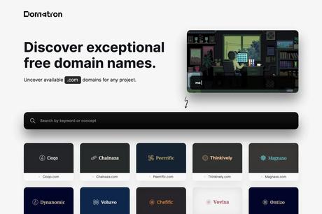 Domatron helps users create new brands, list various unique names and register URLs