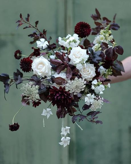 black themed wedding bouquets
