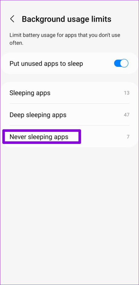 How to Manage Sleeping Apps