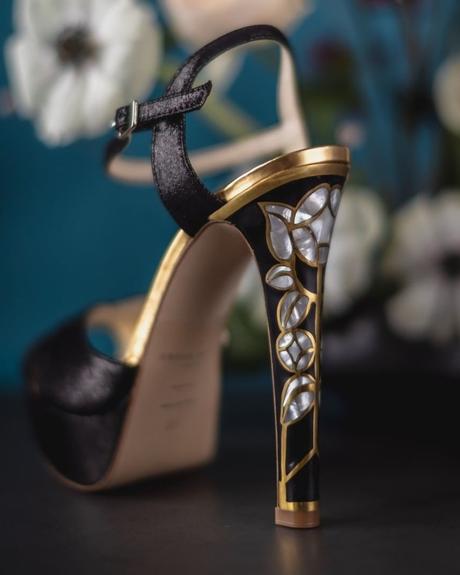 black and gold wedding shoes elegant