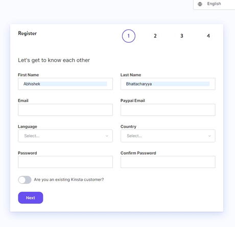 Kinsta Affiliate Program Registration