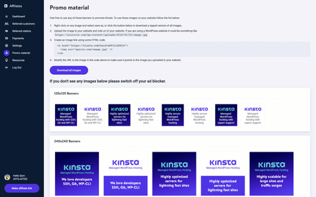 Kinsta Affiliate Marketing Material