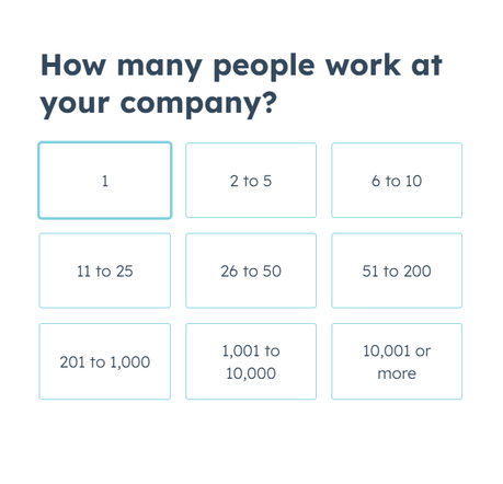 Step 5 - Enter how many people work in your company