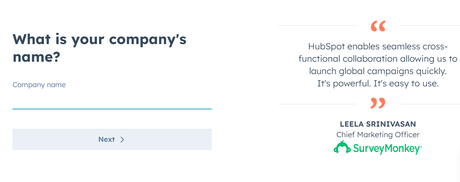 Step 4 - Enter your company's name