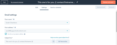 HubSpot Email Settings