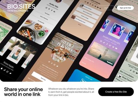 Bio Sites is a free personal page service that integrates community button links and third-party content Bio Sites is a free personal page service that integrates community button links and third-party content