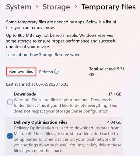 How to make Windows 11 storage space available
