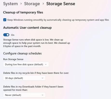 How to make Windows 11 storage space available