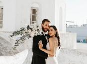 Elegant Summer Wedding Santorini with White Blooms Gold Details│ Maryam Zach