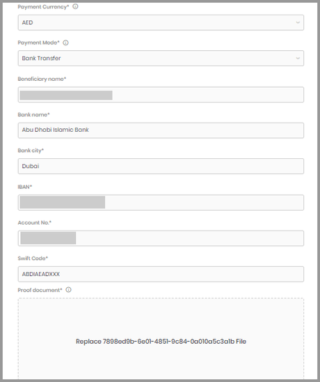 Noon Seller Registration Bank Info