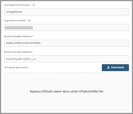 Noon Seller Registration VAT info