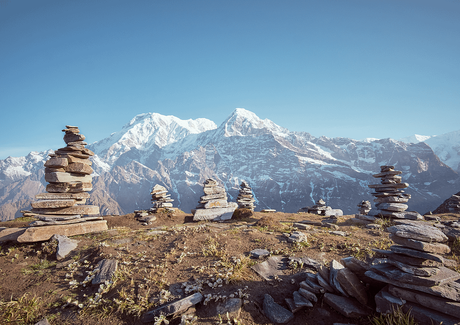 A mountain view of Mardi  in fishtail mountain trek