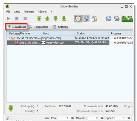 which files are currently downloading