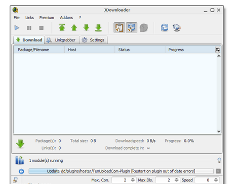 JDownloader will begin upgrading