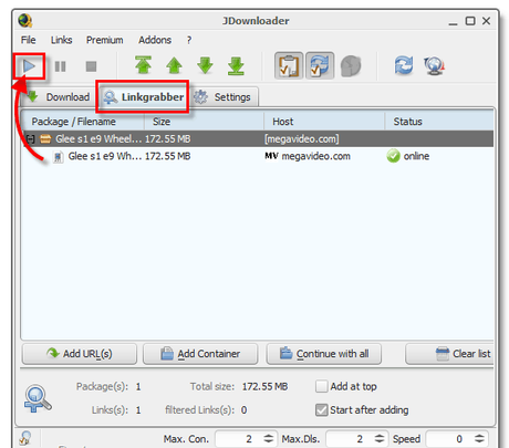 JDownloader will detect where the media files